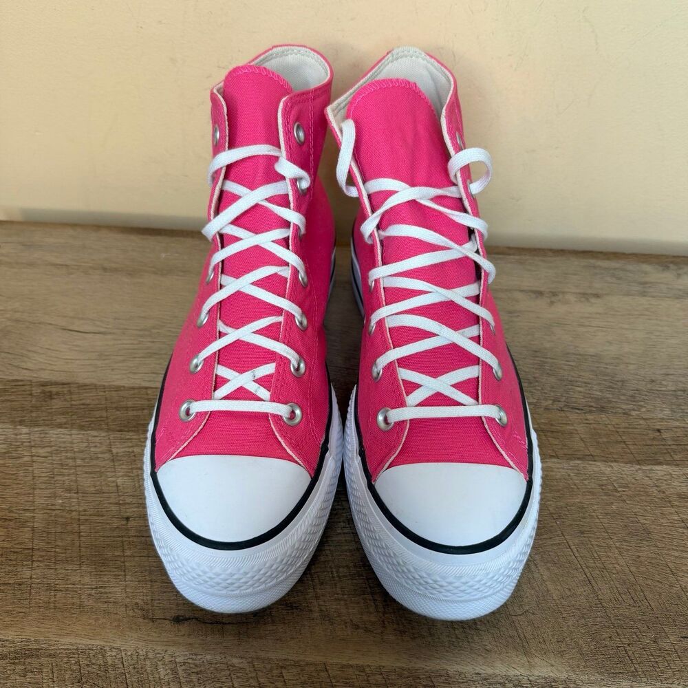 Converse Shoes Womens 10.5 CTAS Lift Platform High Top Sneakers hot pink - Picture 3 of 9